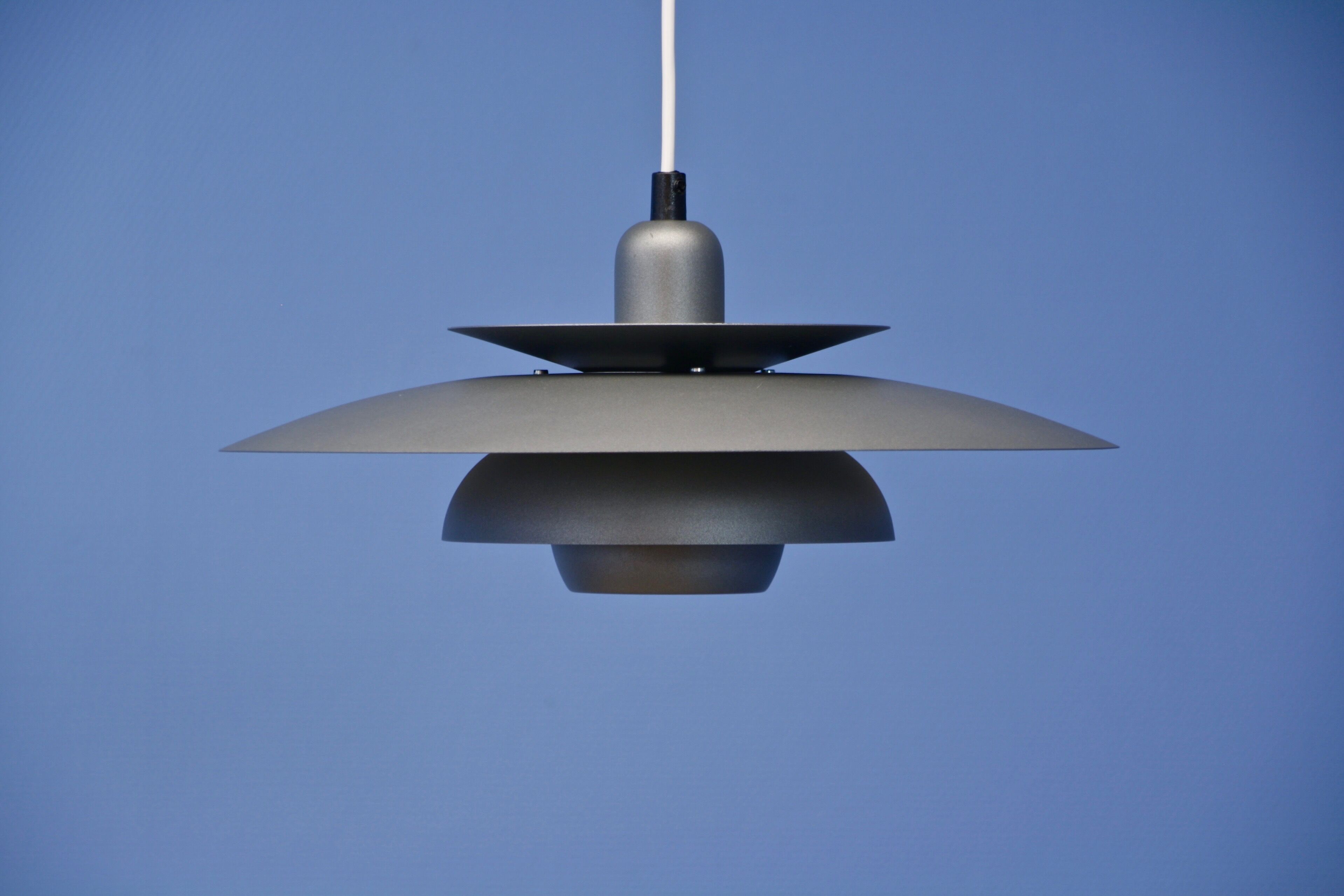 Danish hanging lamp in dark grey, 1970s