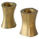 Brutalist pair of solid brass candlesticks from the 1970s.