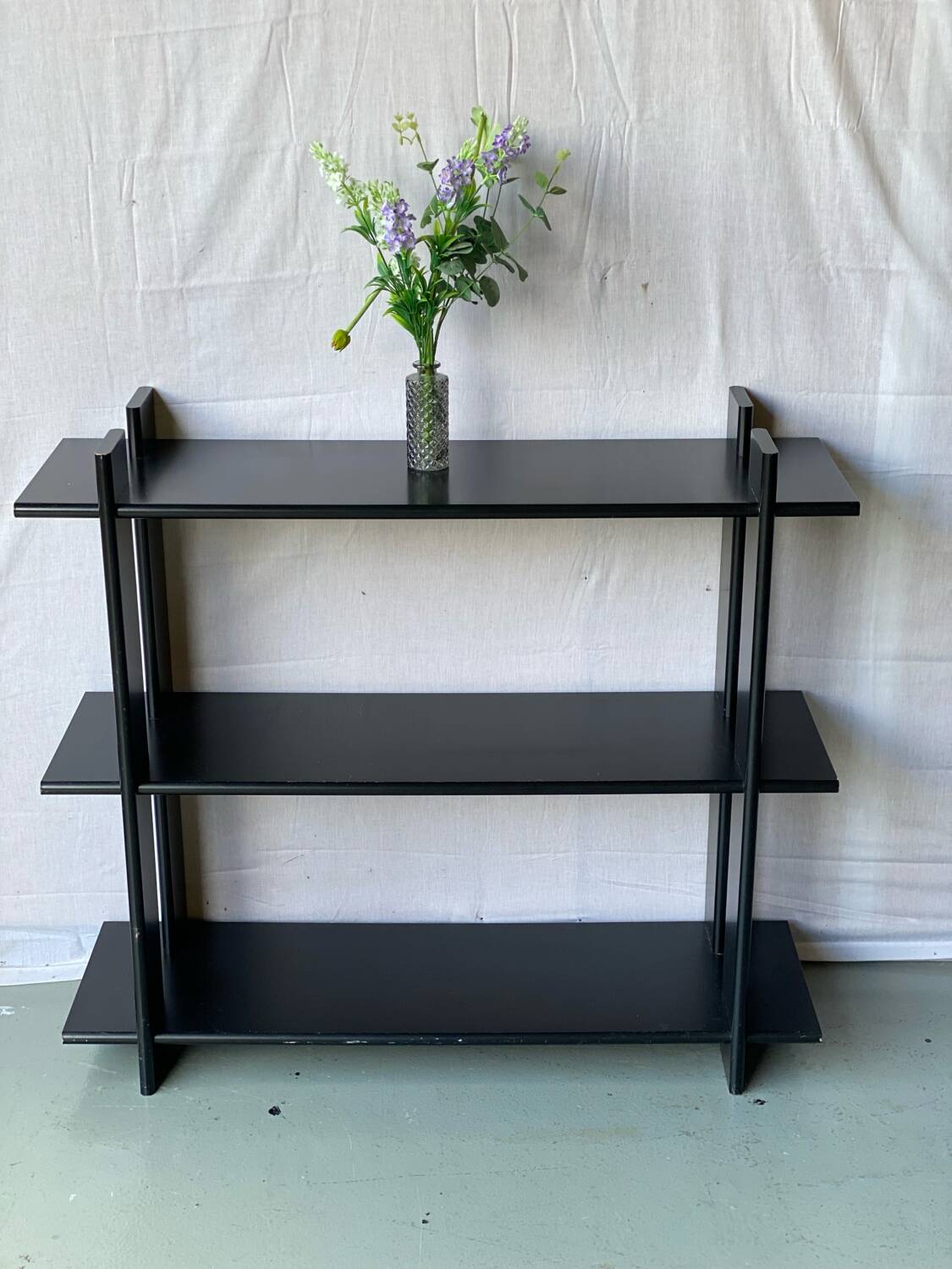 Vintage black satin lacquered shelf