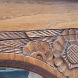 Commode coiffeuse chêne et marbre