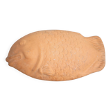 Plat en terre cuite forme poisson vintage, plat zoomorphe