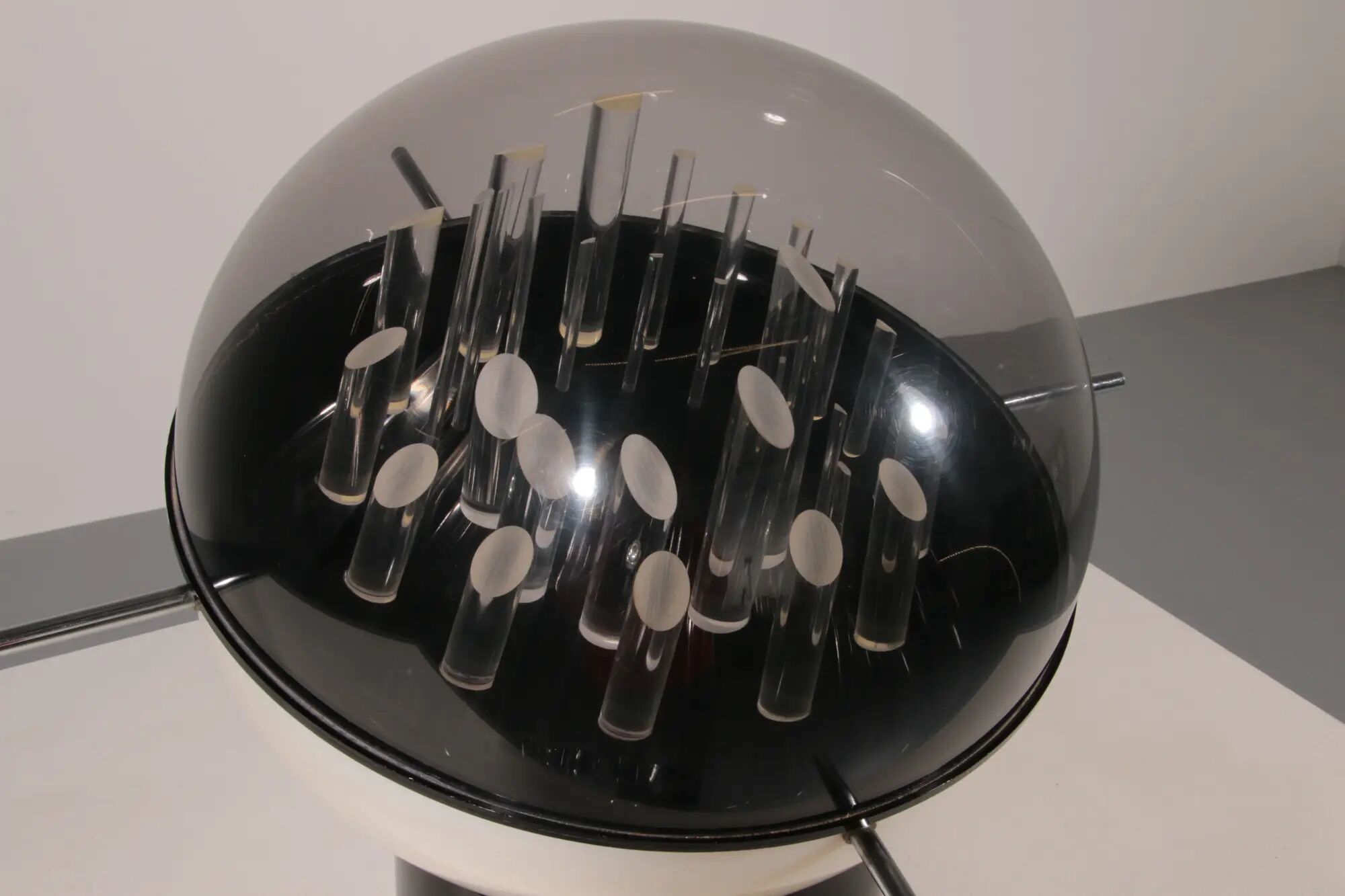 Space Age sculptural globe-shaped table lamp by Gaetano Missaglia, Italy, 1970s