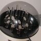 Space Age sculptural globe-shaped table lamp by Gaetano Missaglia, Italy, 1970s