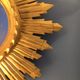 Mirror Italian sun gilded wood 46 cm x 46 cm mid 20th
