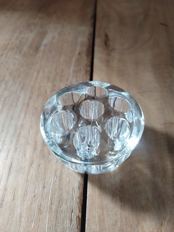 Door flowers molded glass 7 holes old vintage