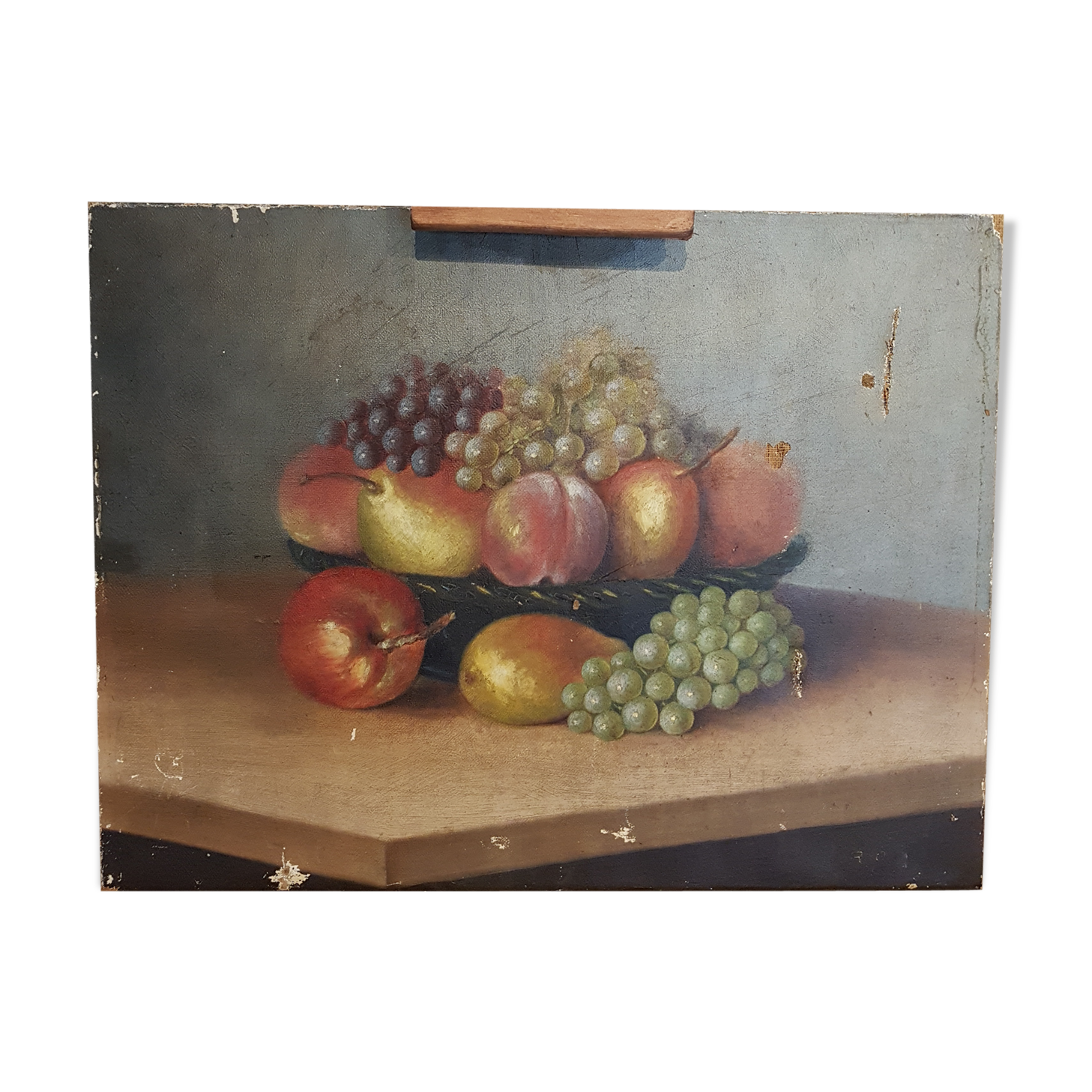 Ancient oil on canvas, still life