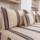 Set of striped Moroccan floor cushions handwoven.