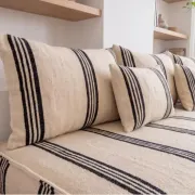 Ensemble de coussins de sol rayés marocains tissés à la main