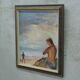 Modernist oil on panel, signed, framed, 1970