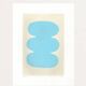 Abstract painting on paper - light blue illustration signed eawy.