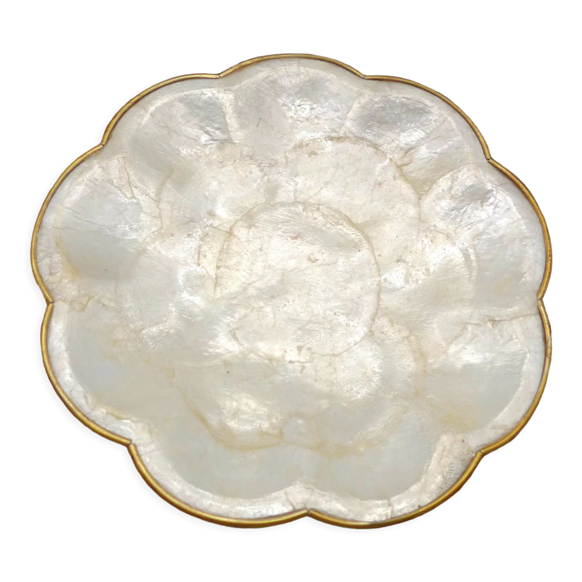 Empty pocket in mother-of-pearl and brass