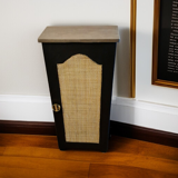 Wooden chest with caning