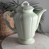 Green ceramic teapot