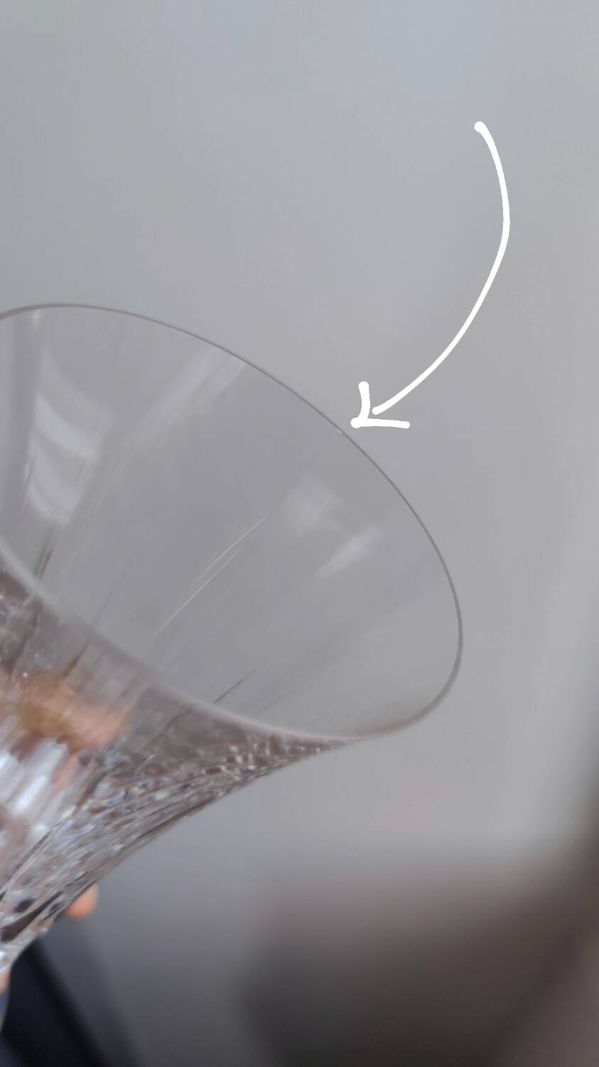 Set of 6 Sèvres crystal champagne flutes