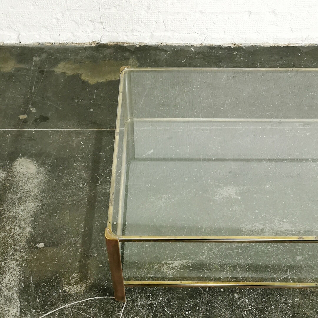 Bronze and glass coffee table 1960