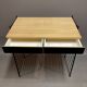 Bibliothèque modulable et tabouret en métal noir et hêtre, 1960