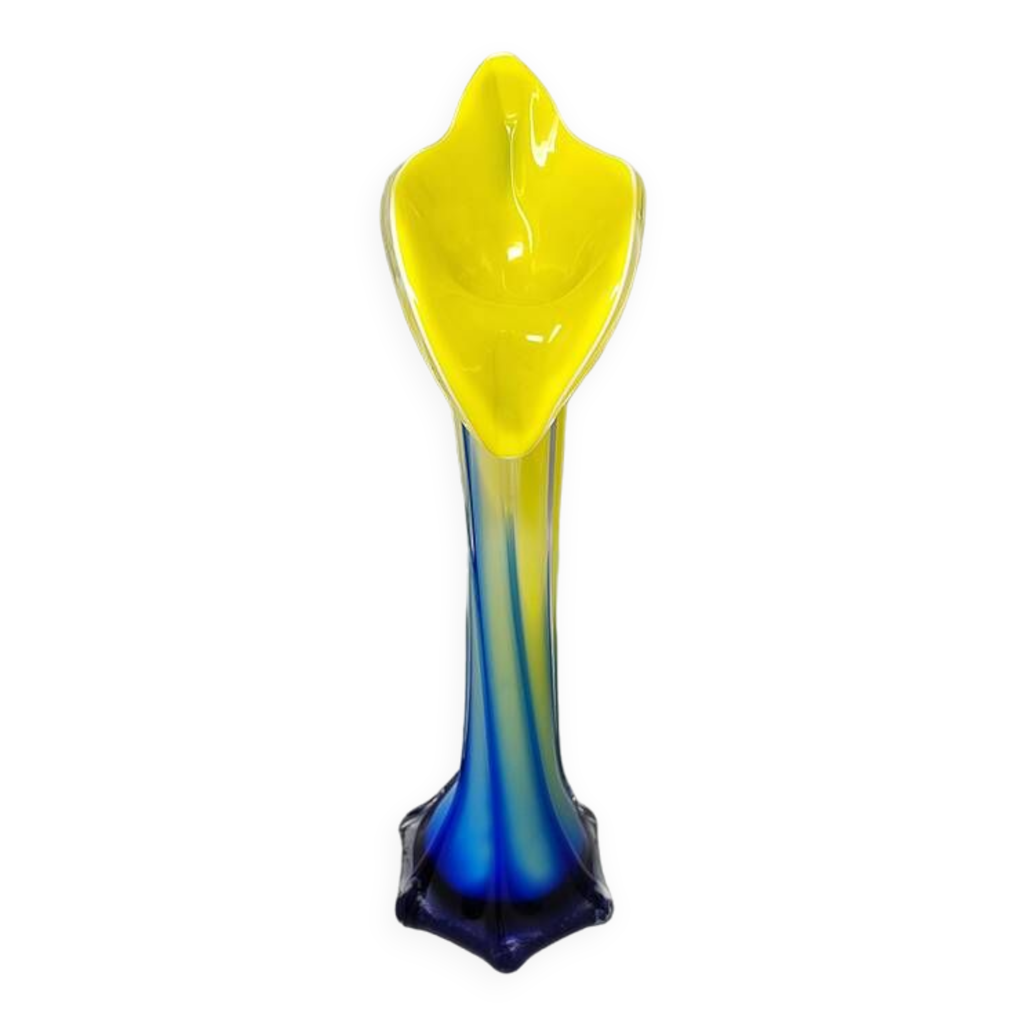 1960s Astonishing Jack in the Pulpit "Calla Lily" vase in Murano glass.