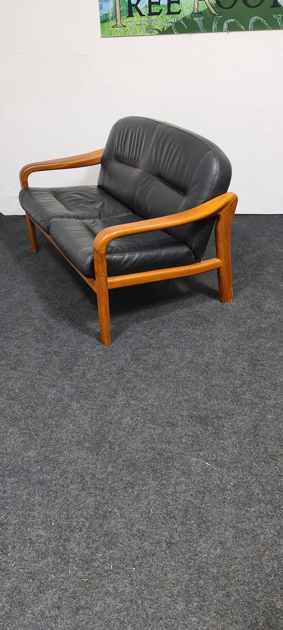 Vintage teak Danish design two seat sofa by Komfort Denmark