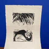 Intaglio print "The Cat"