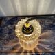 Vintage amber glass walking lamp electrified to nine