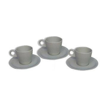 Trio tasses avec soucoupes en porcelaine Français Pillivuyt