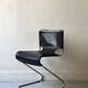 Chaise en métal tubulaire et cuir par Olivier Mourgue, France 1960-70