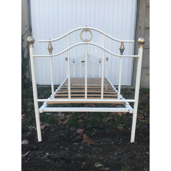 Ancien Lit Metal Blanc Dore Selency Ancien Lit Metal Blanc Dore Selency