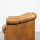 Fauteuil club vintage en cuir de mouton cognac clair