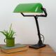 Vintage Art Nouveau Green Metal Industrial Table Lamp