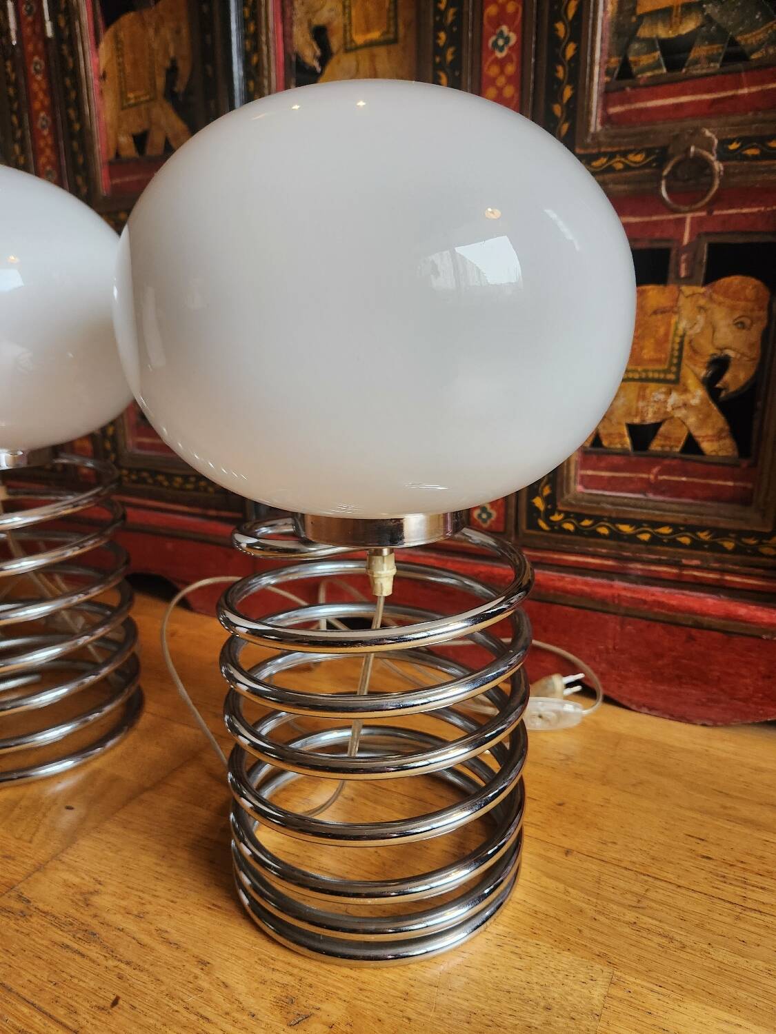 2 "spring" lamps by Ingo Maurer