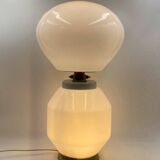 Lampe de table en verre blanc Space Age, Faver Italie années 1970