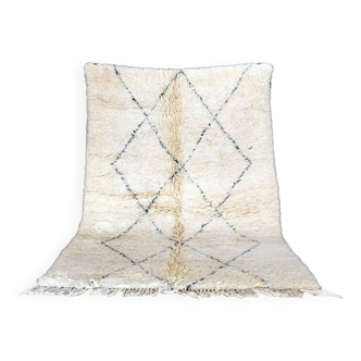 Tapis Berbère Marocain Beni Ouarain à losanges noirs Neuf 210 x 140 cm