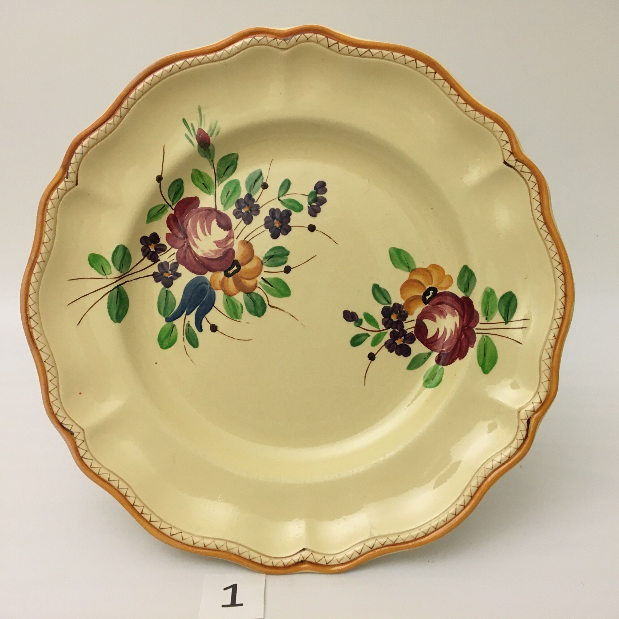 6 Flat plates Faiencerie "Longchamp – France"