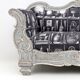 Canapé italien de style Charles X avec tissu en lin Fornasetti