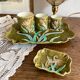 Antique Art Nouveau barbotine tobacco service