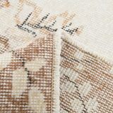 6x10 Cream & Brown Oriental Floral Pattern Vintage Rug, 193x298Cm