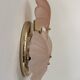 Vintage shell wall light, amber glass and brass, France, 1970.