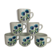 Service à café "BERRY" en porcelaine, à décor de fleurs bleues