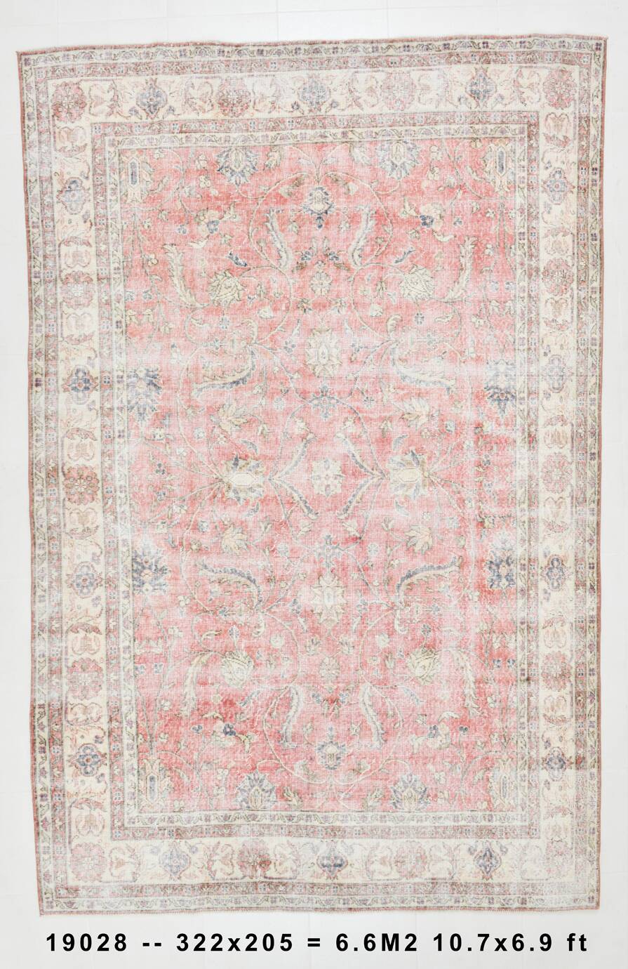 7x10 Dusty Red Persian Area Rug, 205x322Cm