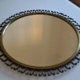 Miroir soleil 1960 laiton et fer forgé