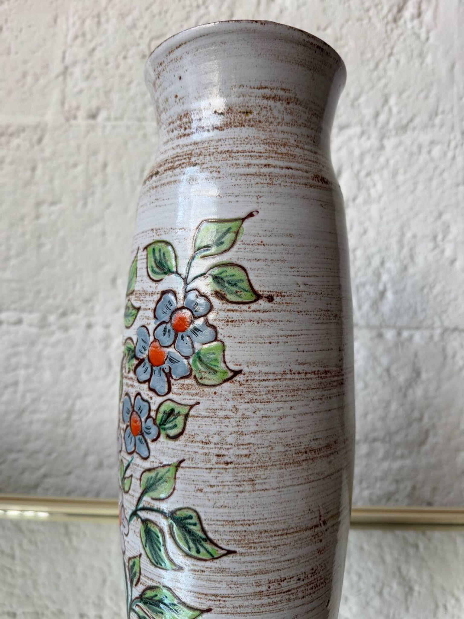Grand vase rouleau céramique Vallauris années 60