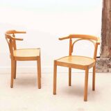 Vintage bistro chair in beech stain