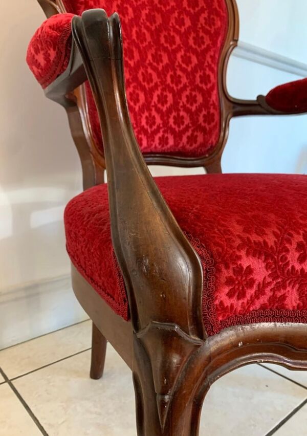 Fauteuil Cabriolet Style Louis XV, circa 1850