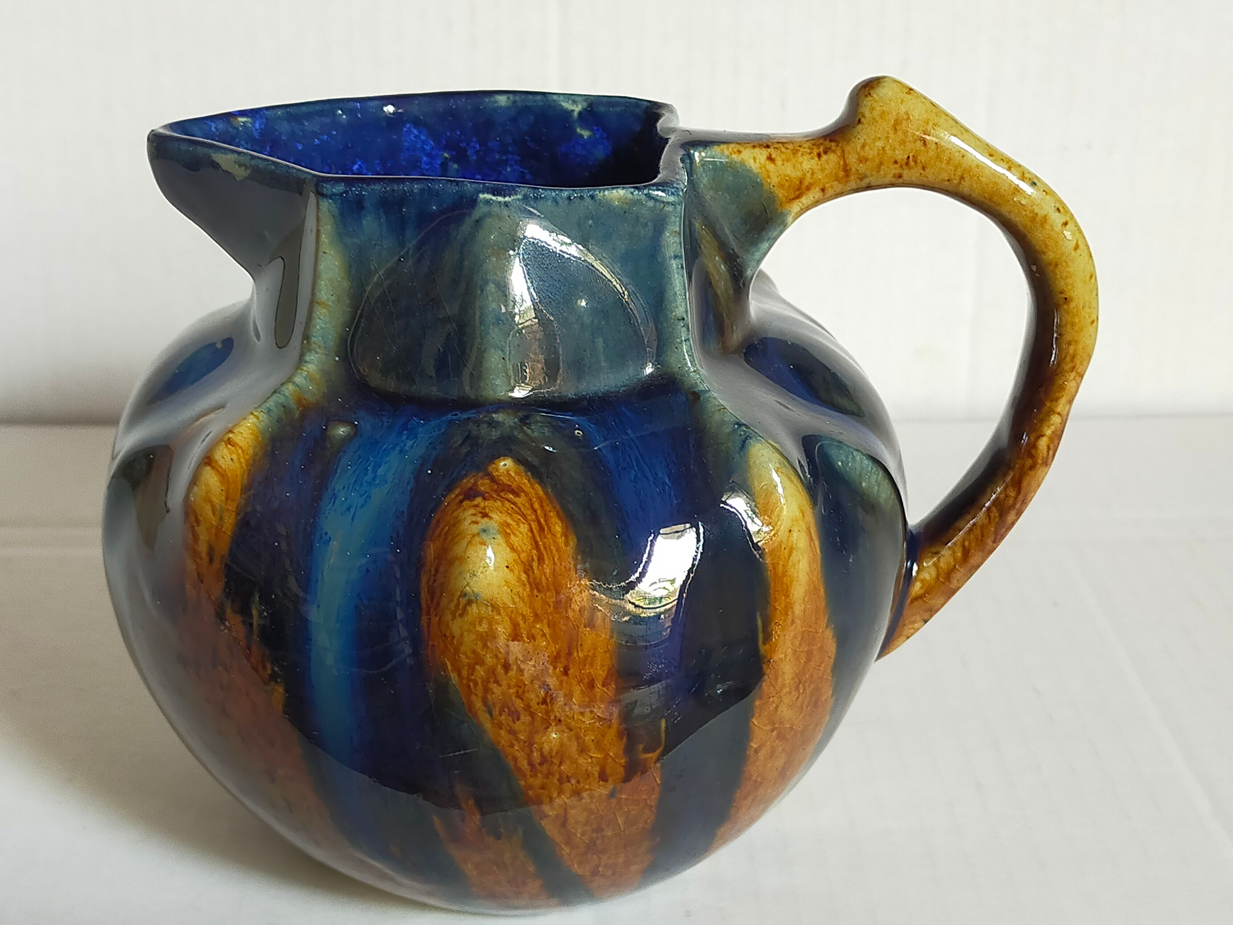 Art nouveau pitcher enamelled earth early twentieth century