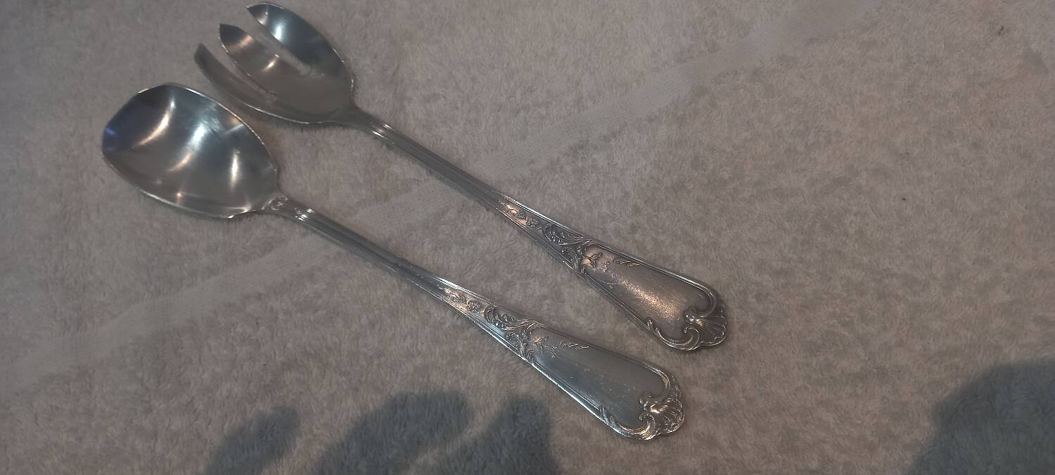 2-piece silver-plated salad set, Ercuis LXV 29, 25.7cm