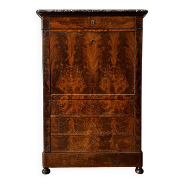 Flame mahogany writing desk – Louis-Philippe period, 19th century