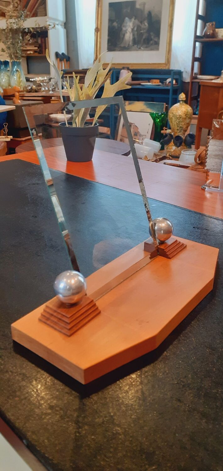 Art deco photo door year 40 in walnut and solid ash