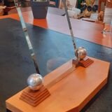 Art deco photo door year 40 in walnut and solid ash