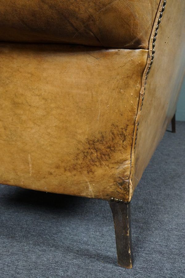 3-seater antique sheepskin sofa full of character