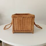 Vintage rattan and wicker basket from the 60s/70s